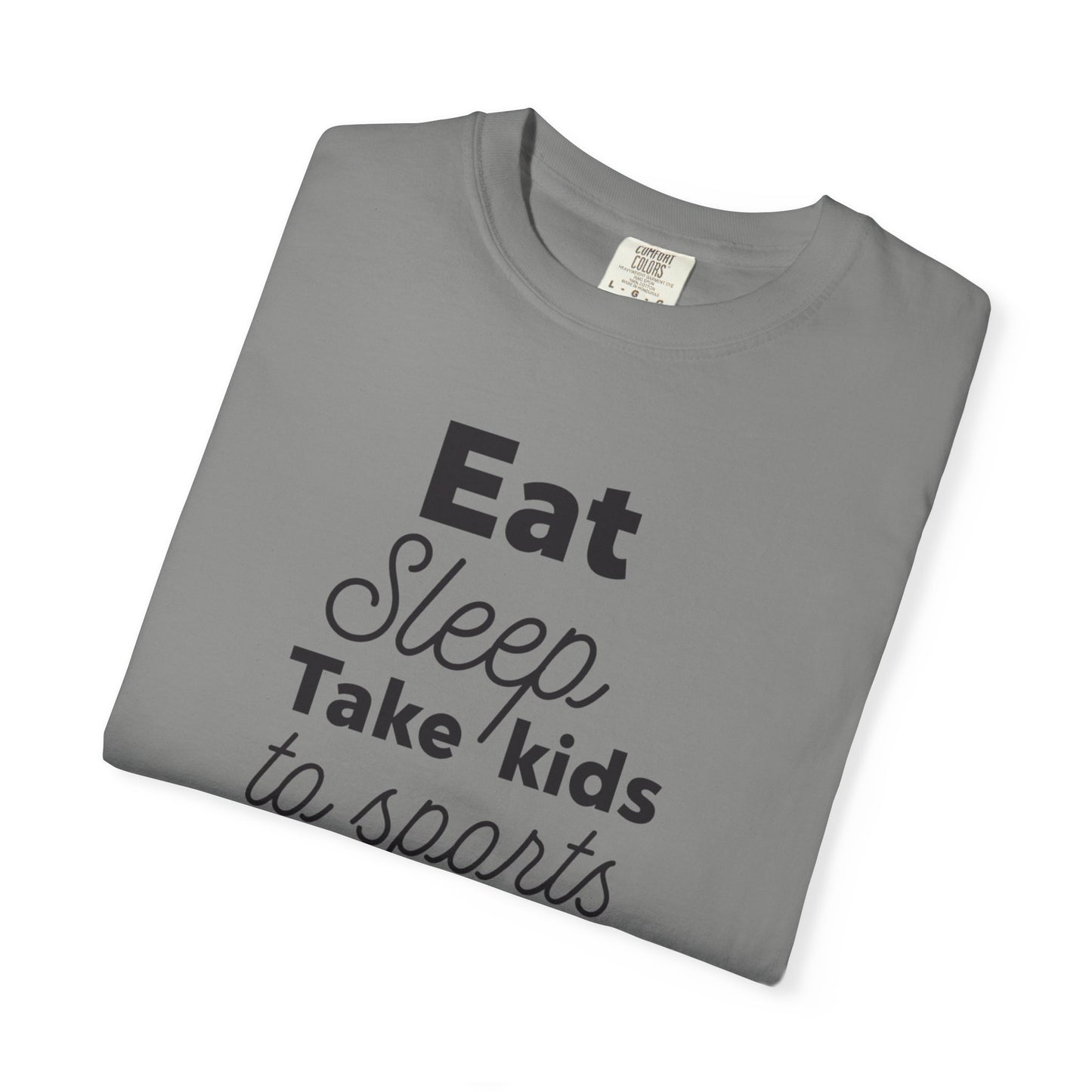 Eat Sleep Take Kids Motherhood Blessings Life Giver Mummy’s Tee Supermom Busy Schedule Duties Forever Same Routine Players Unisex Heavy Cotton T-Shirt