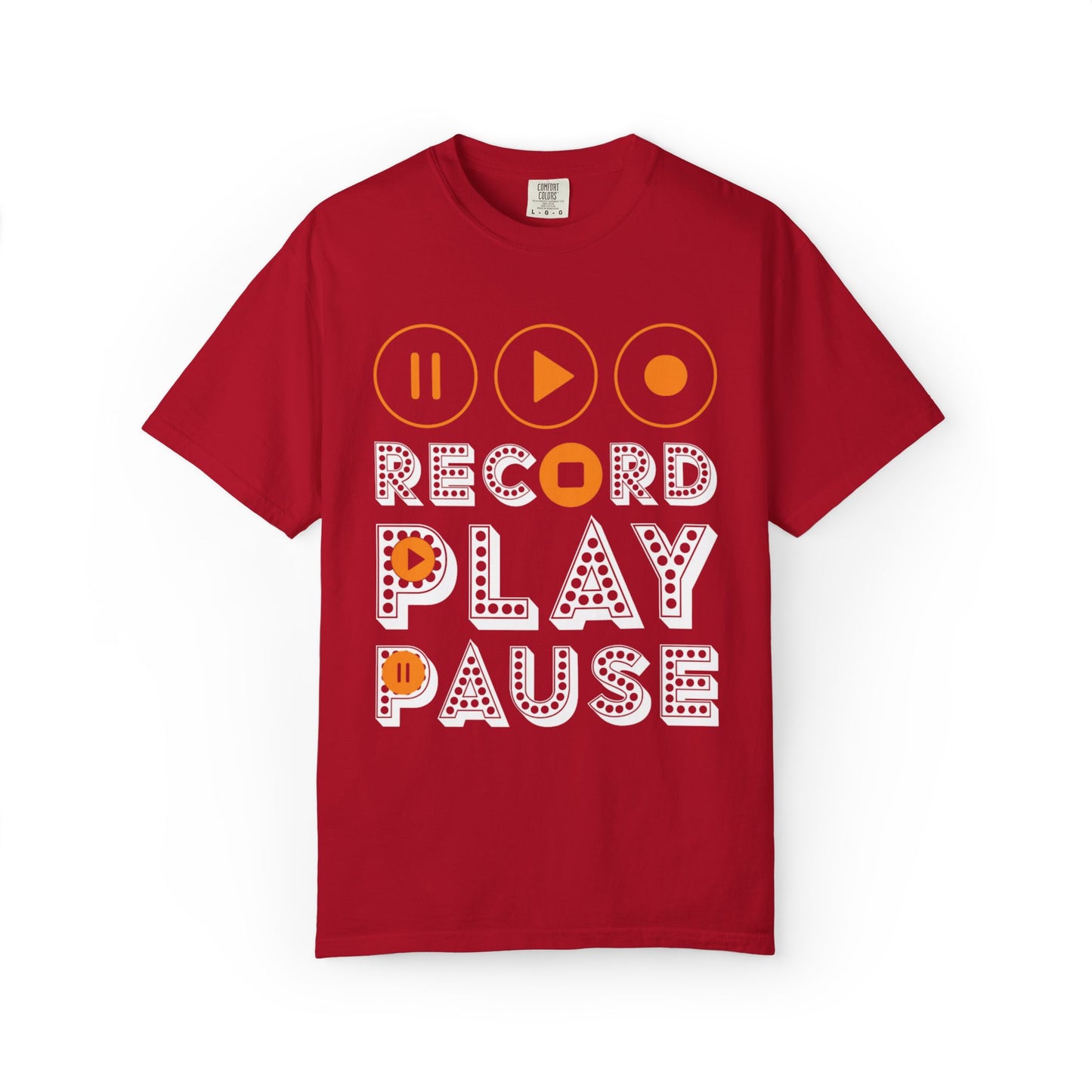 Thrilling Record Play Pause Playback Actions Sound Management Audio Functions Unisex Heavy Cotton T-Shirt