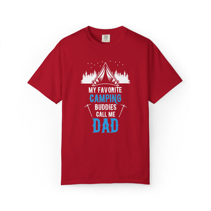 Funny My Favorite Camping Buddies Call Me Dad Sarcastic Adventure Mountains Hiking Stars Unisex Heavy Cotton T-Shirt