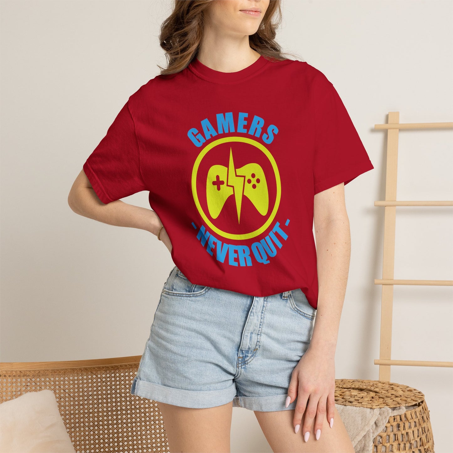 Inspirational Gamers Never Quit Virtual Immortality Forever A Gamer Immortalized In Pixels Unisex Heavy Cotton T-Shirt