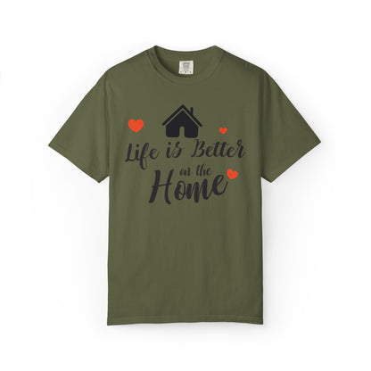 Life Is Better On The Home Peaceful Paradise Tee Cherished Space Heartfelt Haven Unisex Heavy Cotton T-Shirt