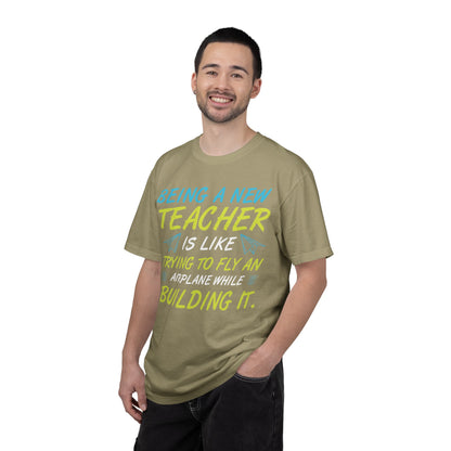 Exciting Being A New Teacher Is Like Trying To Fly An Airplane Professional Development Role Model Unisex Heavy Cotton T-Shirt