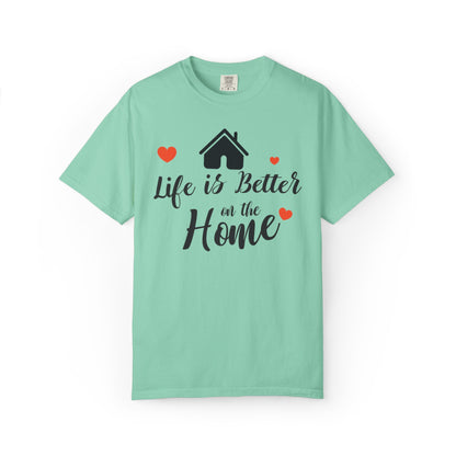 Life Is Better On The Home Peaceful Paradise Tee Cherished Space Heartfelt Haven Unisex Heavy Cotton T-Shirt