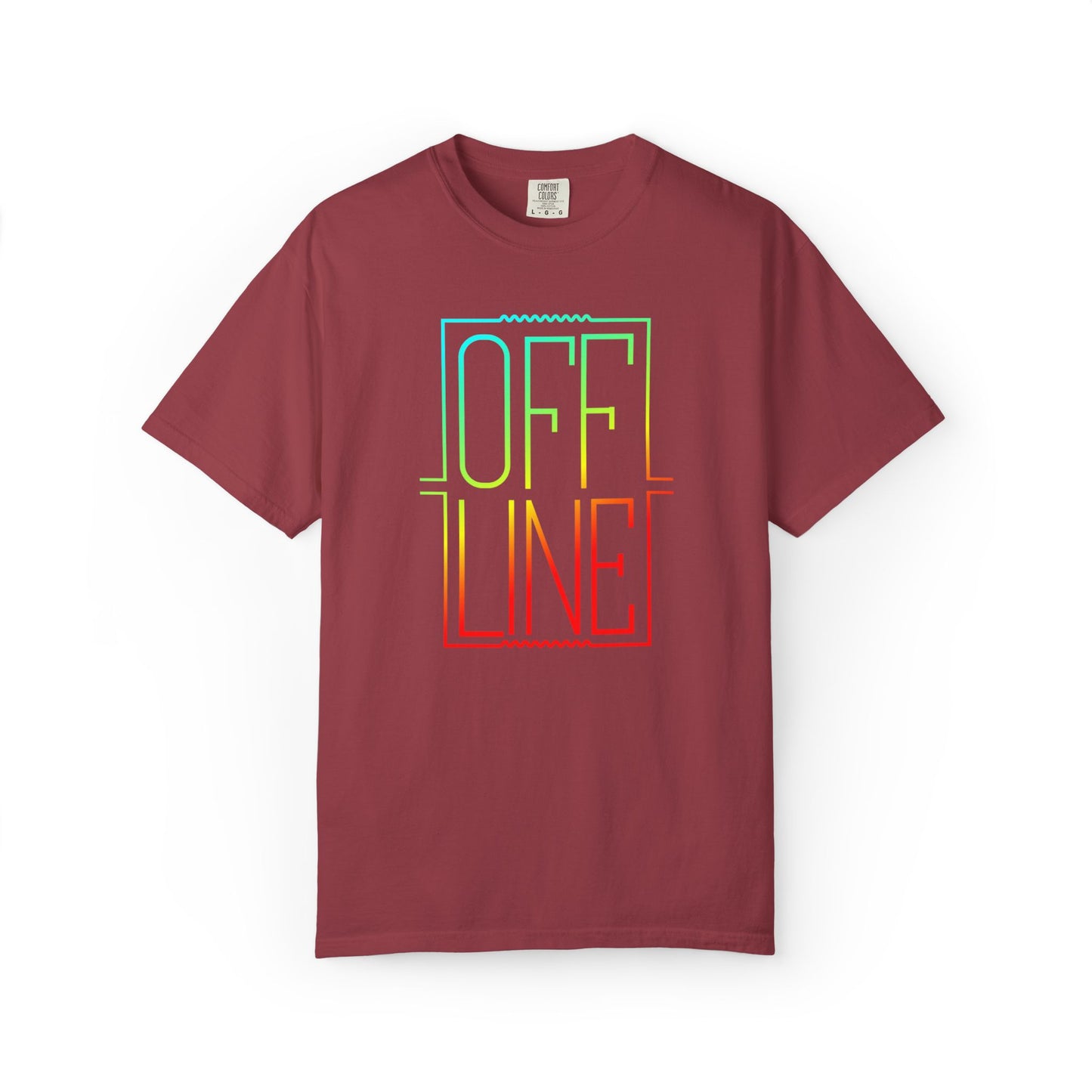 Offline Graphic T-Shirt — Retro Neon Text Tee