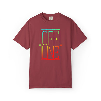 Offline Graphic T-Shirt — Retro Neon Text Tee