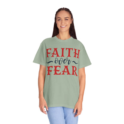 Faith Over Fear Stop Wishing Start Doing Action Goal Setting Modern Tee Achievement Self-Improvement Unisex Heavy Cotton T-Shirt
