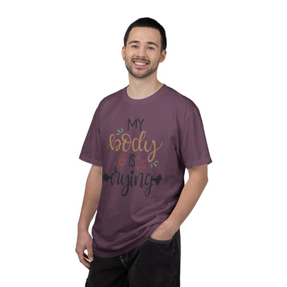 My Body Is Crying Fitness goals Exercise Gym Lovers Tee Bodybuilding Weight Lifting Unisex Heavy Cotton T-Shirt
