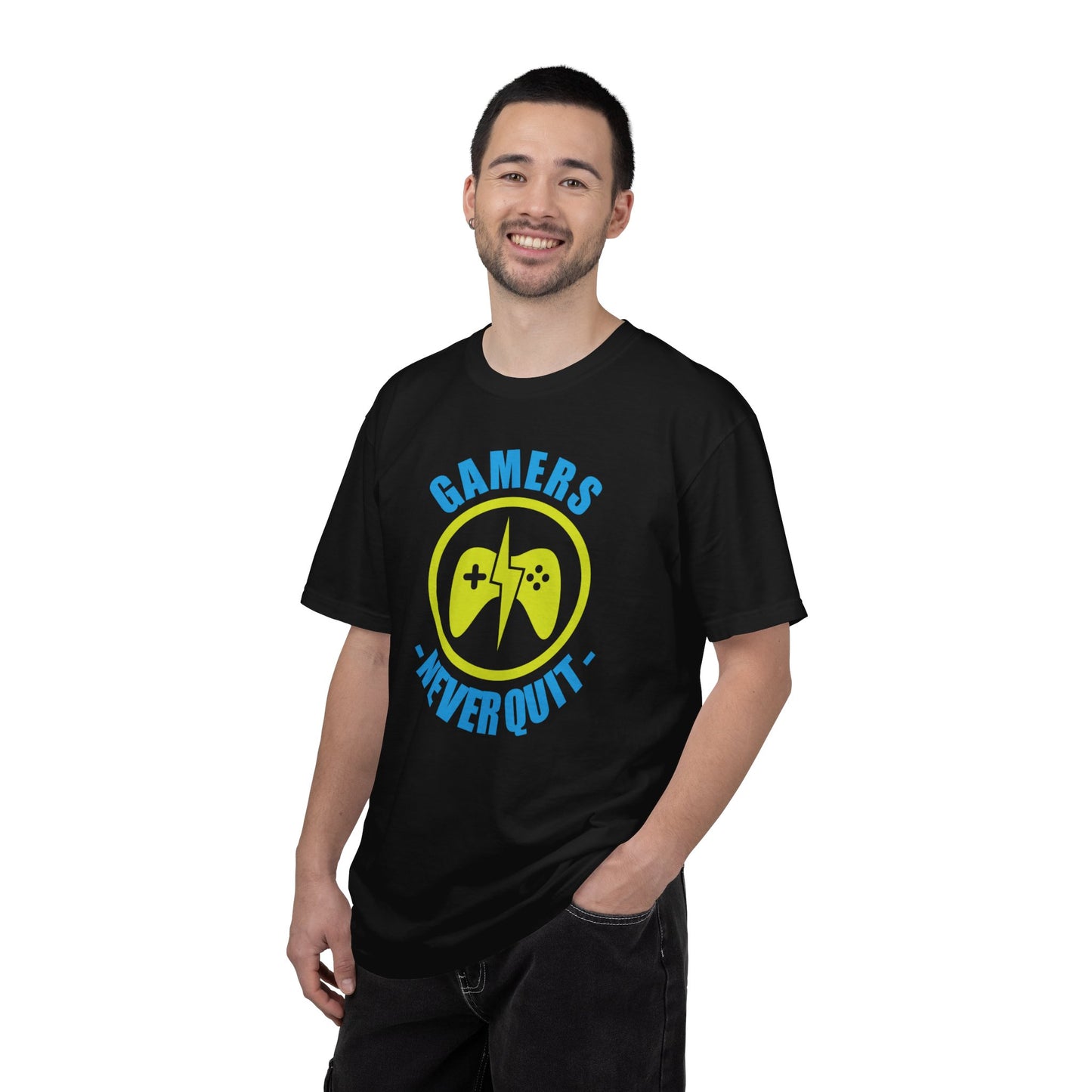 Inspirational Gamers Never Quit Virtual Immortality Forever A Gamer Immortalized In Pixels Unisex Heavy Cotton T-Shirt