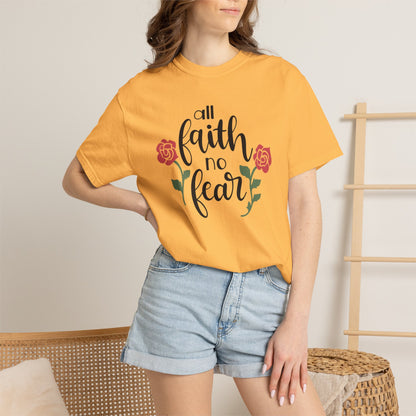 All Faith No Fear Stop Wishing Start Doing Action Goal Setting Modern Tee Achievement Self-Improvement Unisex Heavy Cotton T-Shirt