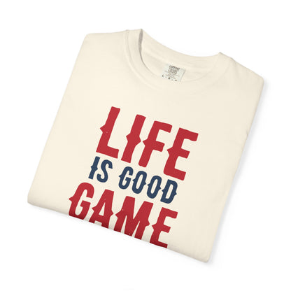 Life Is Good Game On Baseball Player Grand Slam Performers Tee Infield Magicians Batting Champions Unisex Heavy Cotton T-Shirt