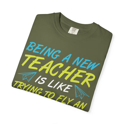 Exciting Being A New Teacher Is Like Trying To Fly An Airplane Professional Development Role Model Unisex Heavy Cotton T-Shirt
