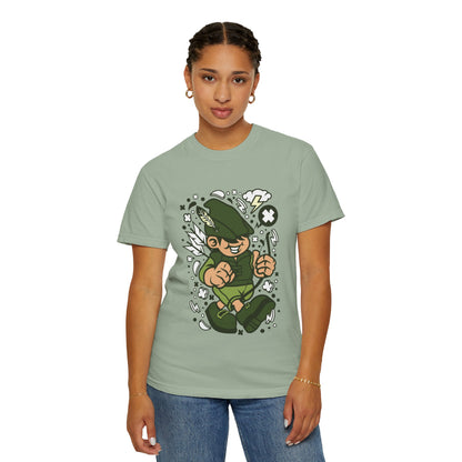 Rhino Robin Hood Folklore Mashup Tee Forest Guardian Adventure Story Fantasy Character Unisex Heavy Cotton T-Shirt