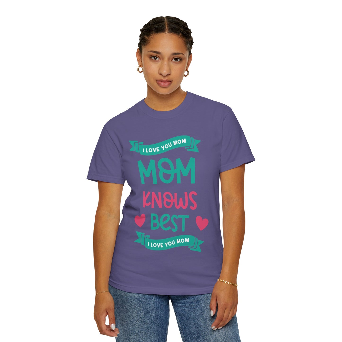Mom Knows Best Strong Motherhood Heartfelt Guidance Tee Nurturing Knowledge Unisex Heavy Cotton T-Shirt