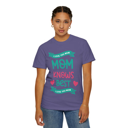 Mom Knows Best Strong Motherhood Heartfelt Guidance Tee Nurturing Knowledge Unisex Heavy Cotton T-Shirt