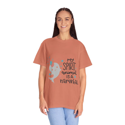 My Spirit Animal Is a Narwhal Unicorn Of The Sea Tusk Tee Inuit Culture Migration Unisex Heavy Cotton T-Shirt