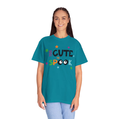 Too Cute To Spook Ghosts Halloween Funny Stylish Tee Spider webs Pumpkins Unisex Heavy Cotton T-Shirt