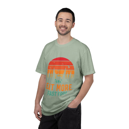 Funny Eat More Fast Food Quick Meals Fried Chicken Burgers Hunting Season Sarcastic Forest Deer Hunting Unisex Heavy Cotton T-Shirt