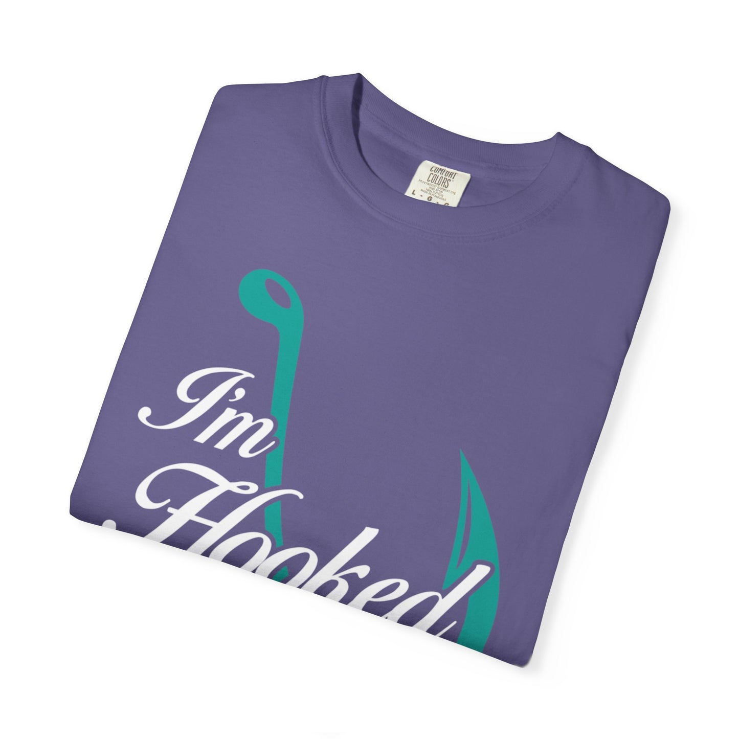 Funny I’m Hooked Rod and Reel Tackle Box Catch Of The Day Sarcastic Fishing Adventure Unisex Heavy Cotton T-Shirt