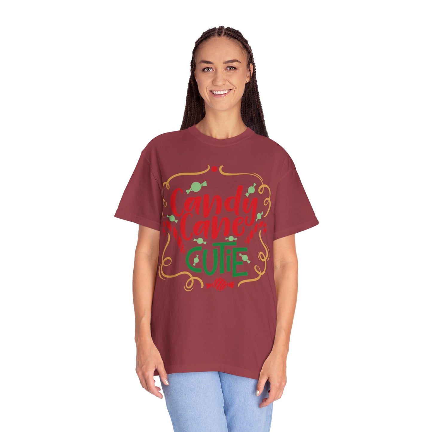 Candy Cane Cutie Enjoying Tee Tiny Helpers Jingle Bell Bling Festival Season Merry Christmas Unisex Heavy Cotton T-Shirt