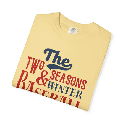 The Two Seasons Winter & Baseball Pitcher’s Snow Peace Tee Scoreboard Smiles Inning Of Joy Unisex Heavy Cotton T-Shirt
