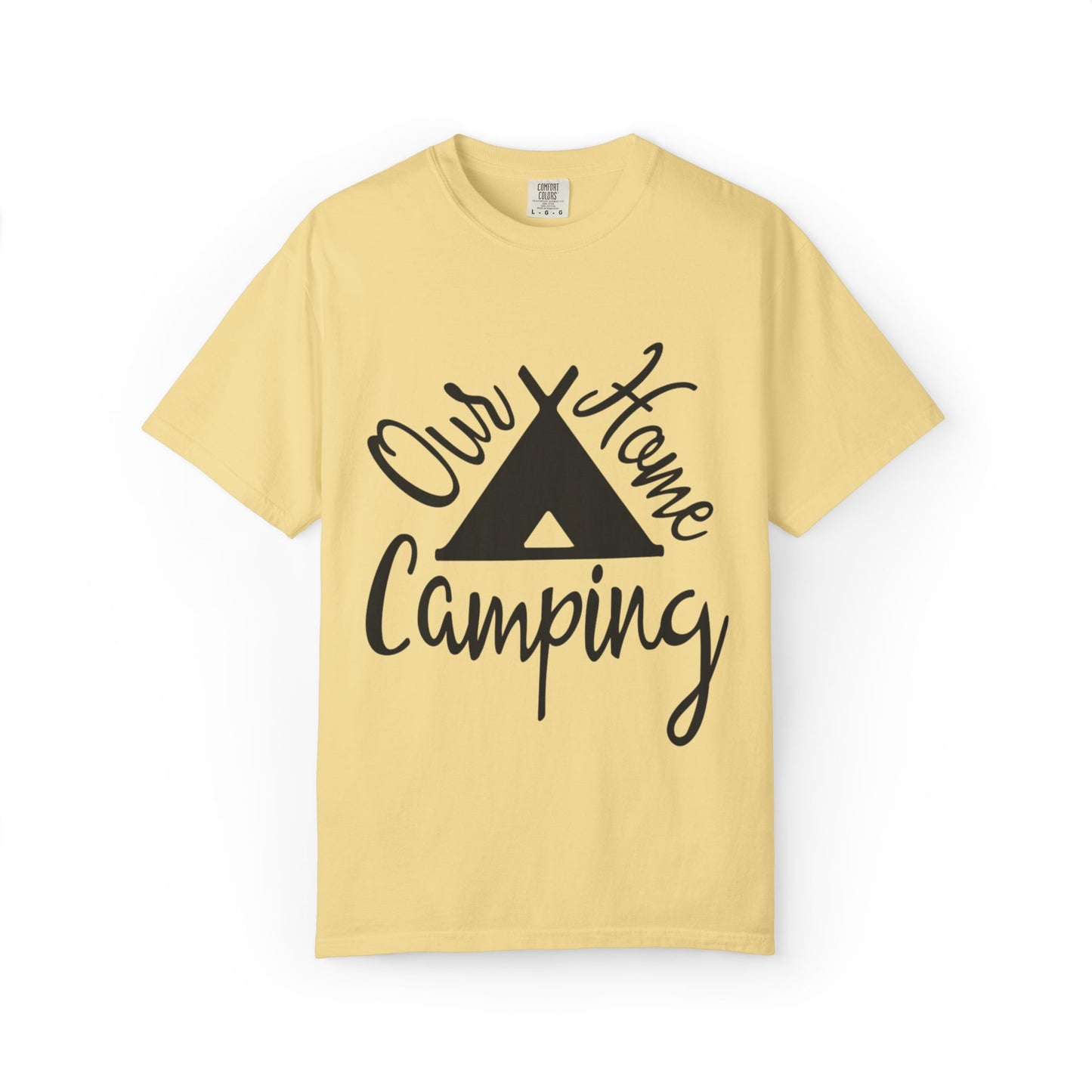 Our Home Camping Freedom Fighter Adventure Lovers Tee Nature Exploration Bonfire Travel Van Unisex Heavy Cotton T-Shirt