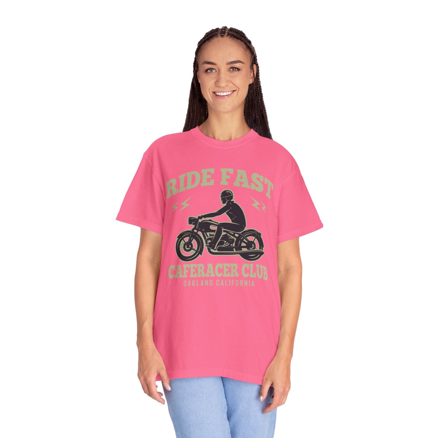 Thriller Ride Fast Caferacer Motorcycle Club Bike Lovers High-speed Adventure Bike Unisex Heavy Cotton T-Shirt