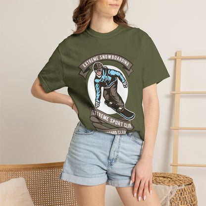Extreme Snowboarding Sports Club Holly Jolly Winter Tee Wonderland Unisex Heavy Cotton T-Shirt
