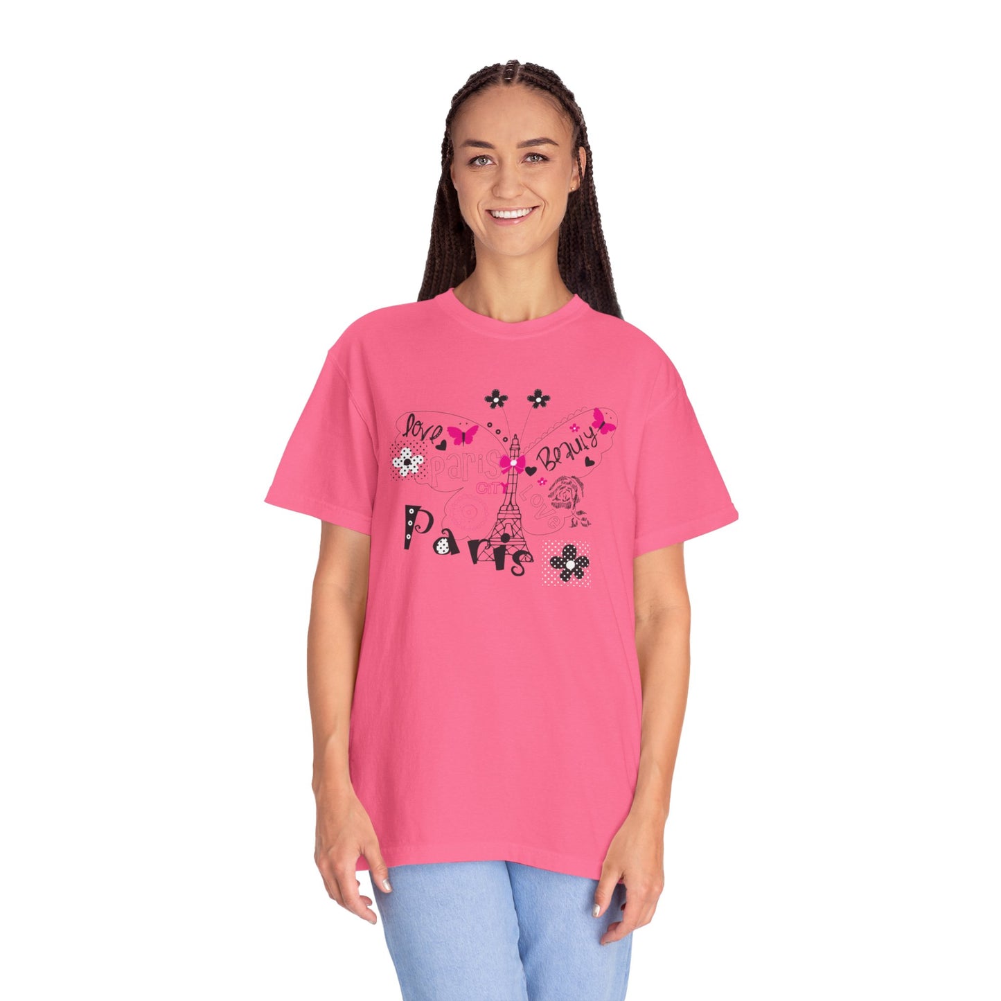 Paris Love Honeymoon Spots Candlelit Dinners Couples’ Tee Retreats Paris Fashion Unisex Heavy Cotton T-Shirt