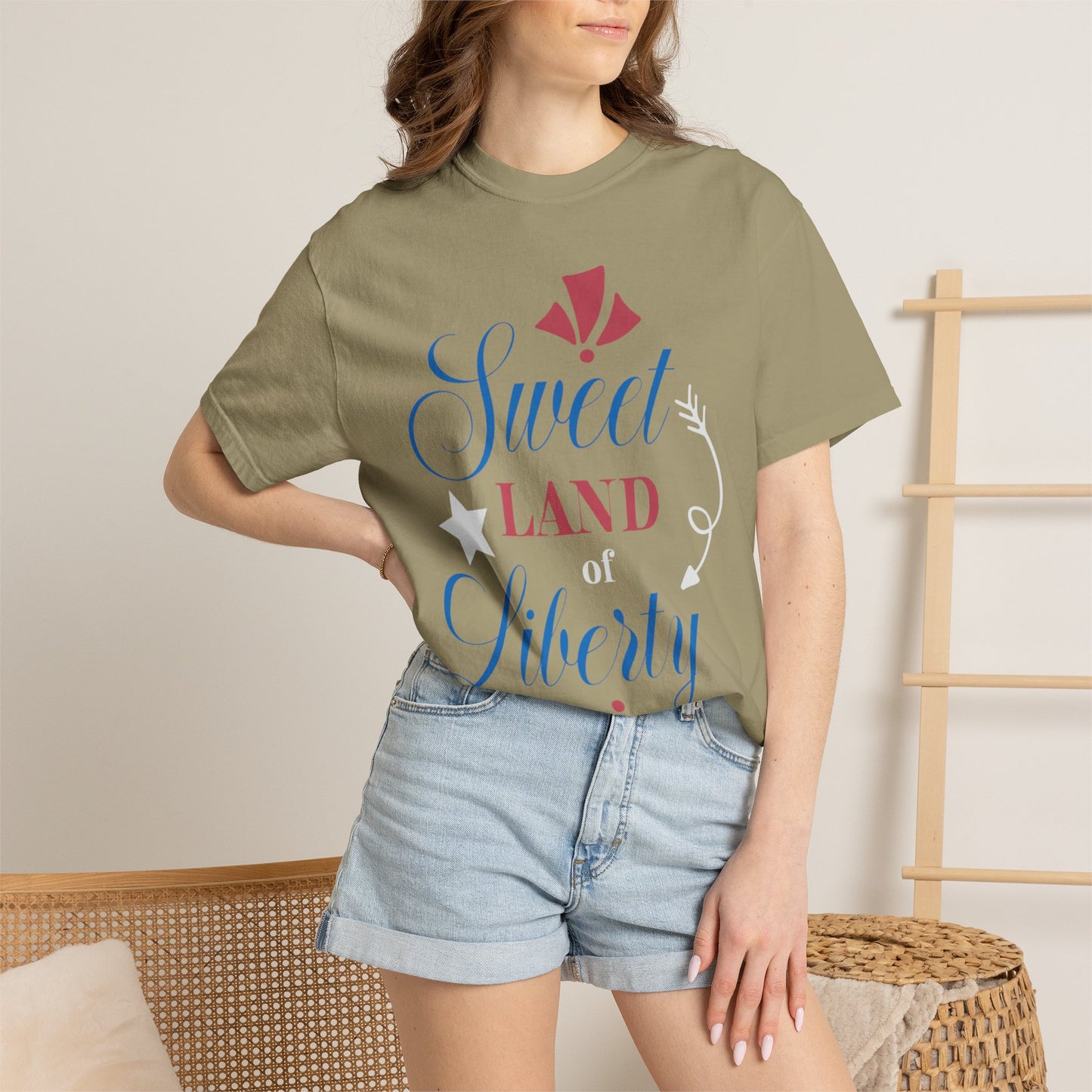 Sweet Land Of Liberty Equality American Values Country Love USA Flag Patriotic Tee Loyalty Fairness Unity Unisex Heavy Cotton T-Shirt