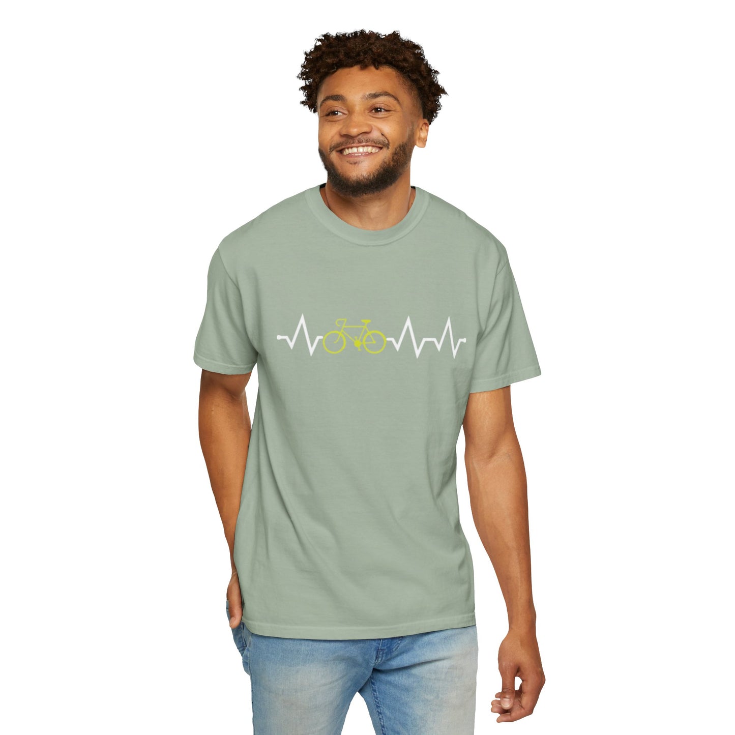 Funny Cycle Heart Beat Cycle Enthusiasm Pedal power Sarcastic Two Wheeled Adventures Unisex Heavy Cotton T-Shirt