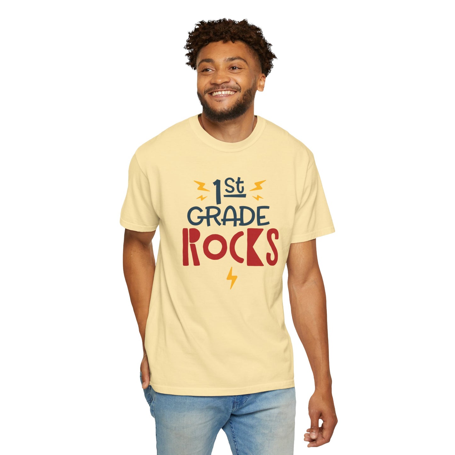 Funny 1st Grade Romeo Learning Legend Super Scholar Junior Geniuses Science Star Student’s Day Unisex Heavy Cotton T-Shirt