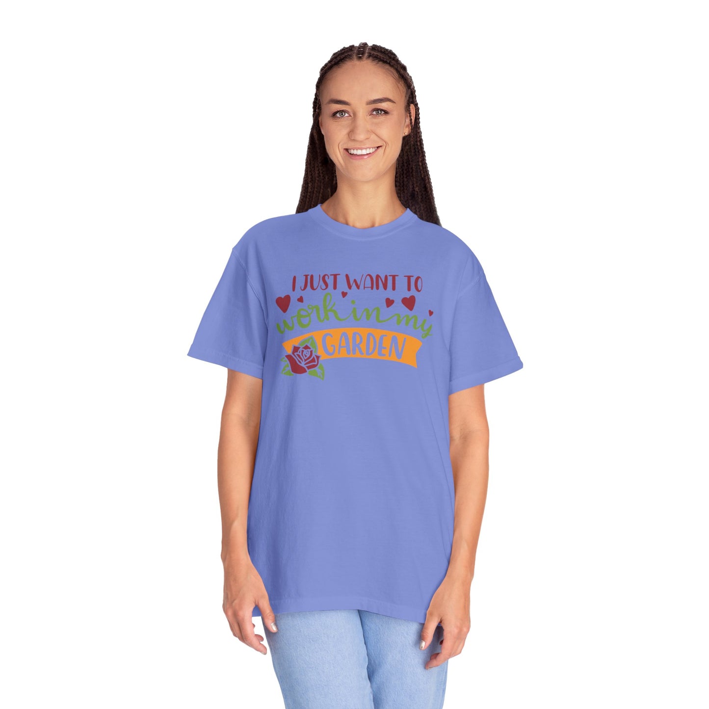 I Just Want To Work In My Garden Plant Enthusiasts Flower Lovers Tee Green Therapy Gardener Leafy Love Unisex Heavy Cotton T-Shirt
