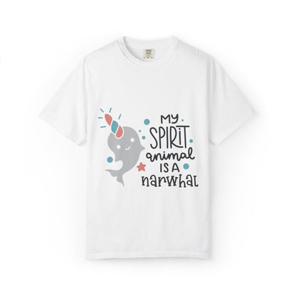 My Spirit Animal Is a Narwhal Unicorn Of The Sea Tusk Tee Inuit Culture Migration Unisex Heavy Cotton T-Shirt
