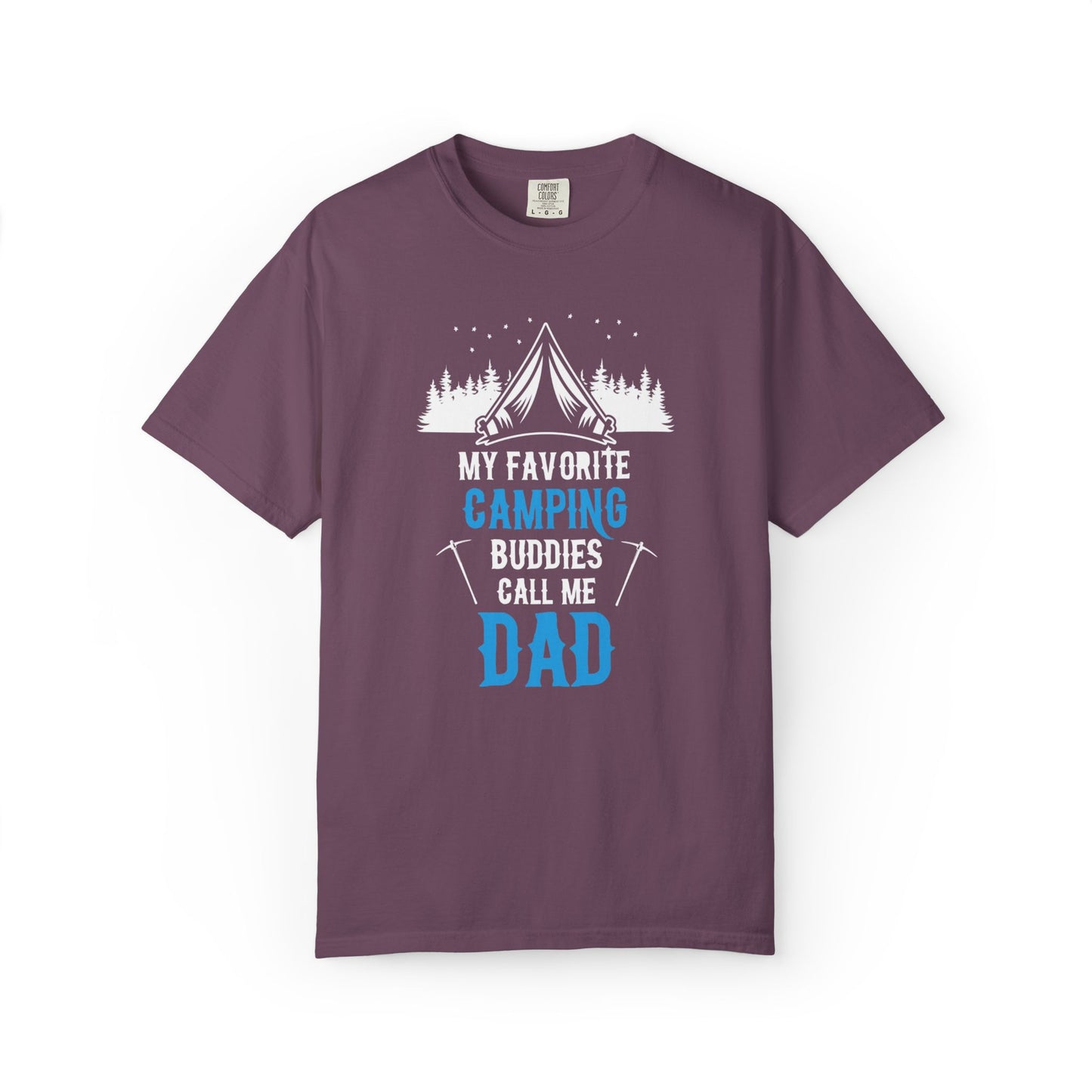 Funny My Favorite Camping Buddies Call Me Dad Sarcastic Adventure Mountains Hiking Stars Unisex Heavy Cotton T-Shirt