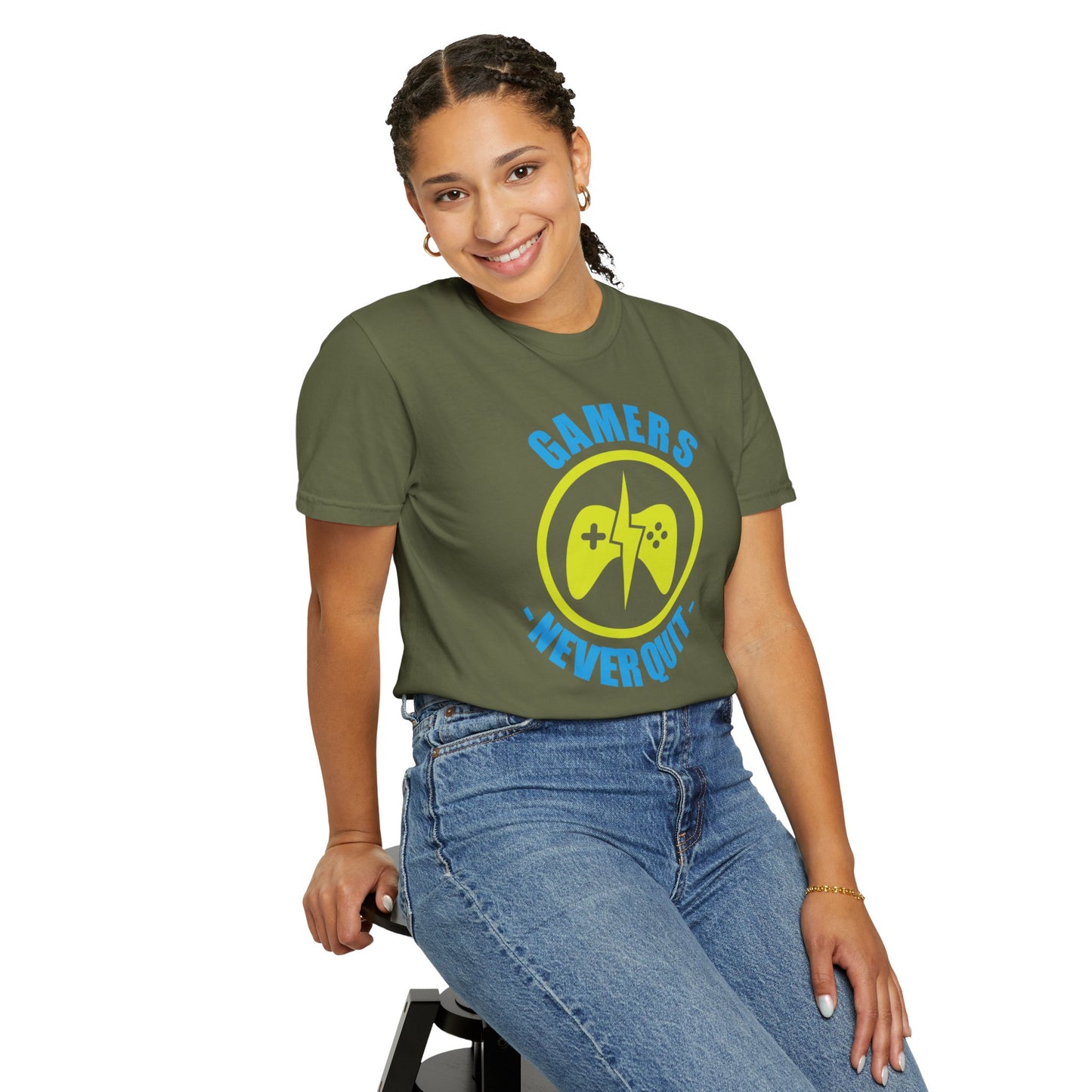Inspirational Gamers Never Quit Virtual Immortality Forever A Gamer Immortalized In Pixels Unisex Heavy Cotton T-Shirt