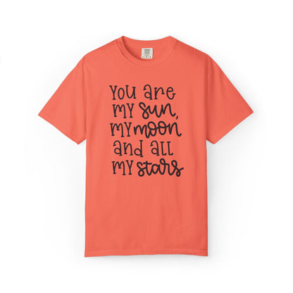 You Are My Sun My Moon And All My Stars Lovers Tee Hug Rainbow Passion Unconditional Soulful Connection Unisex Heavy Cotton T-Shirt