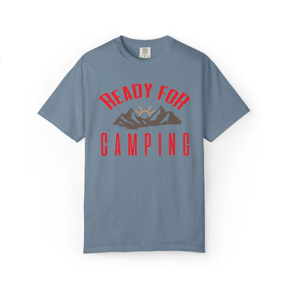 Ready For Camping Trendy Tee Adventure Mountain Hut Belays Ropes Fun Activities Bonfire Unisex Heavy Cotton T-Shirt