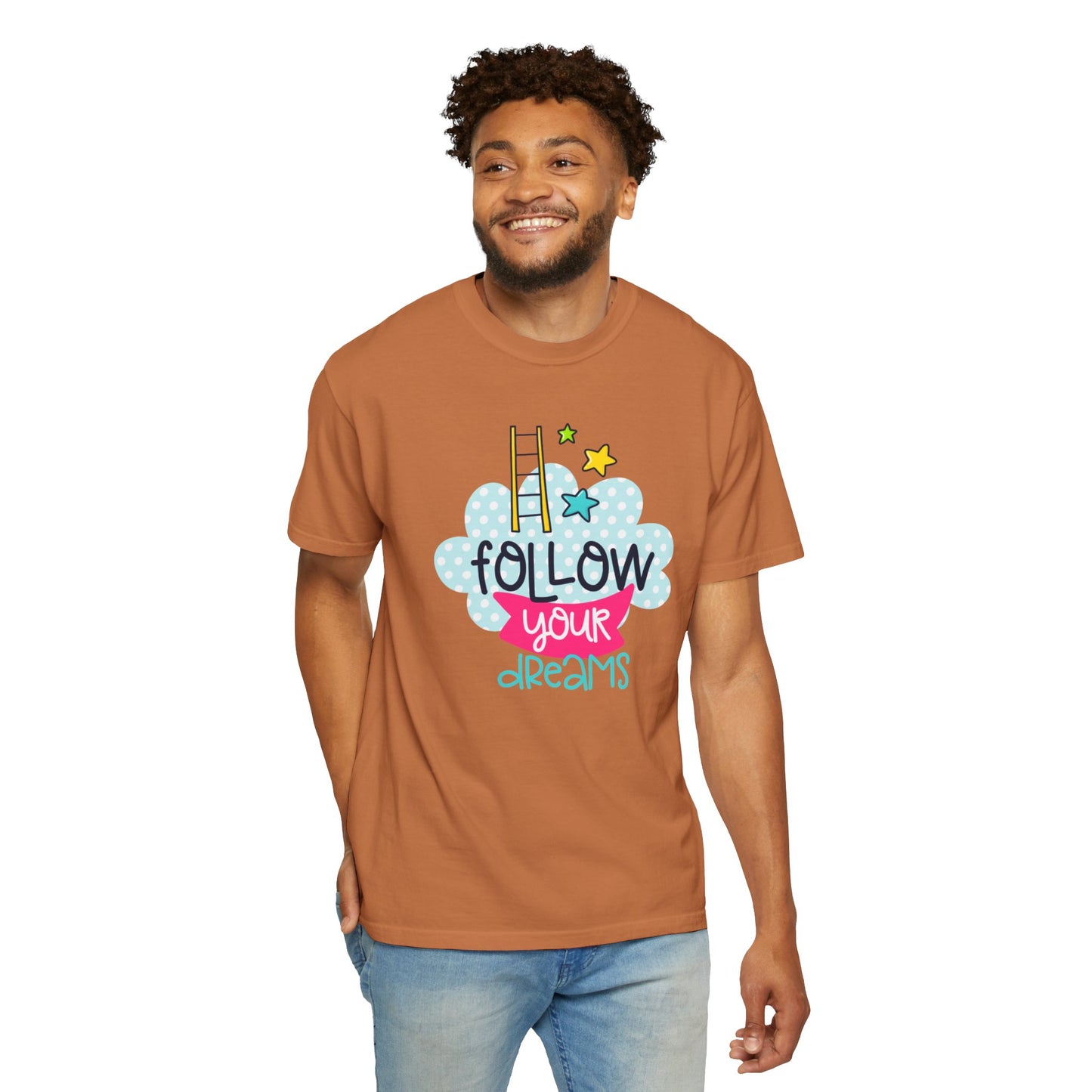 Follow Your Dreams Aspiration Determination Courage Night Wishes Unisex Heavy Cotton T-Shirt