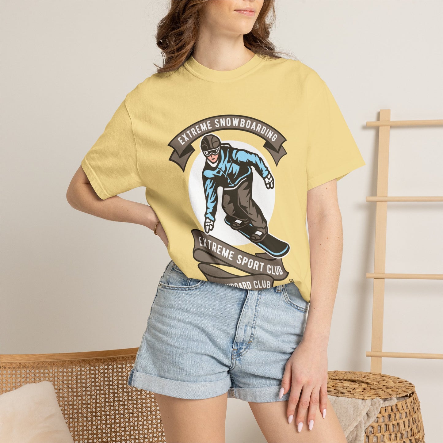Extreme Snowboarding Sports Club Holly Jolly Winter Tee Wonderland Unisex Heavy Cotton T-Shirt