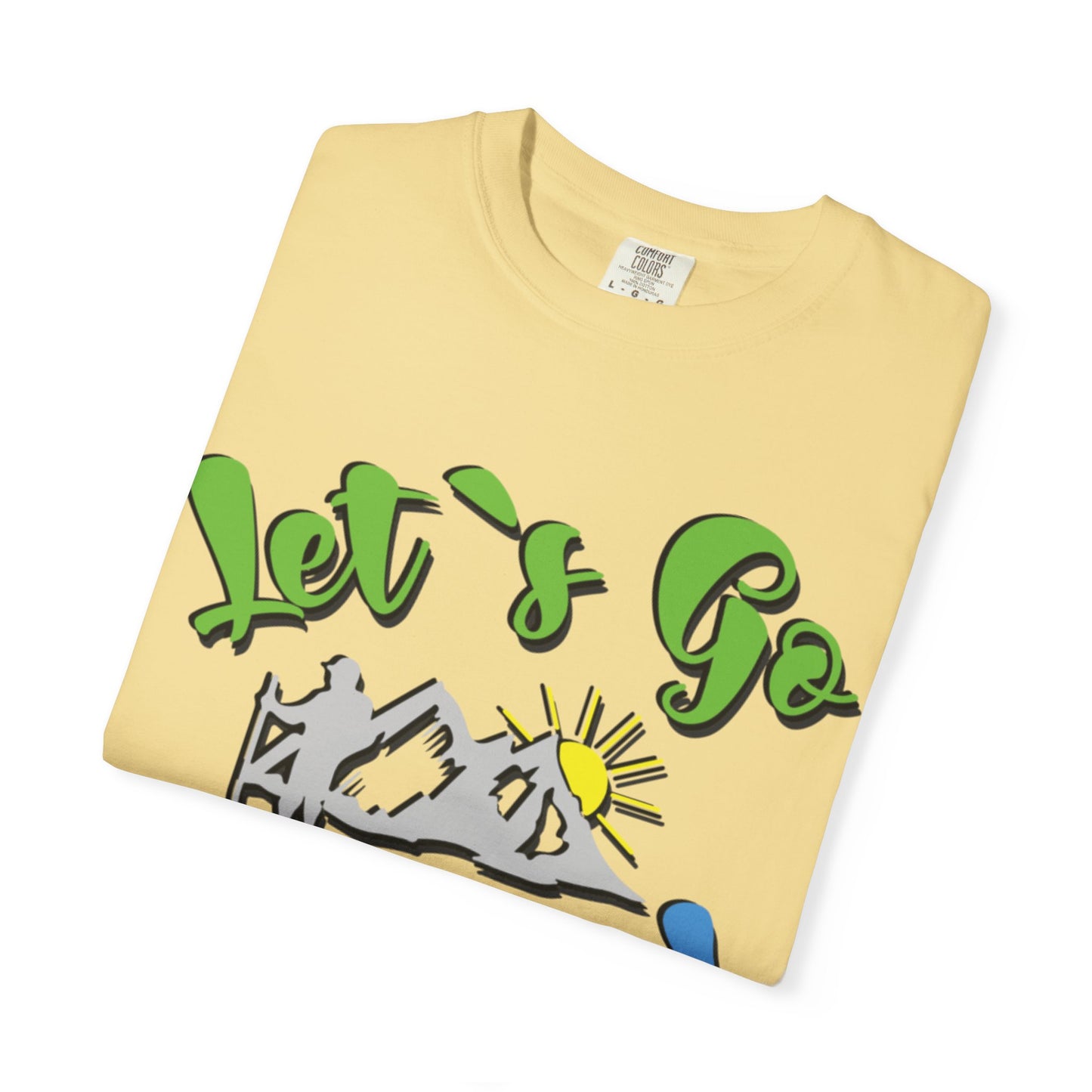 Let’s Go Hiking! Trendy Tee Adventure Mountain Hut Fun Activities Unisex Heavy Cotton T-Shirt