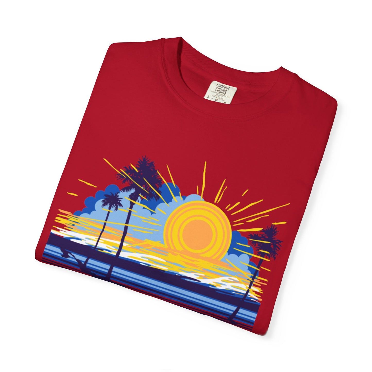 Sunset And Beach Summer Trendy Tee Sunshine Days Ice Cream Summer Camp Beachcombing Anchor Unisex Heavy Cotton T-Shirt