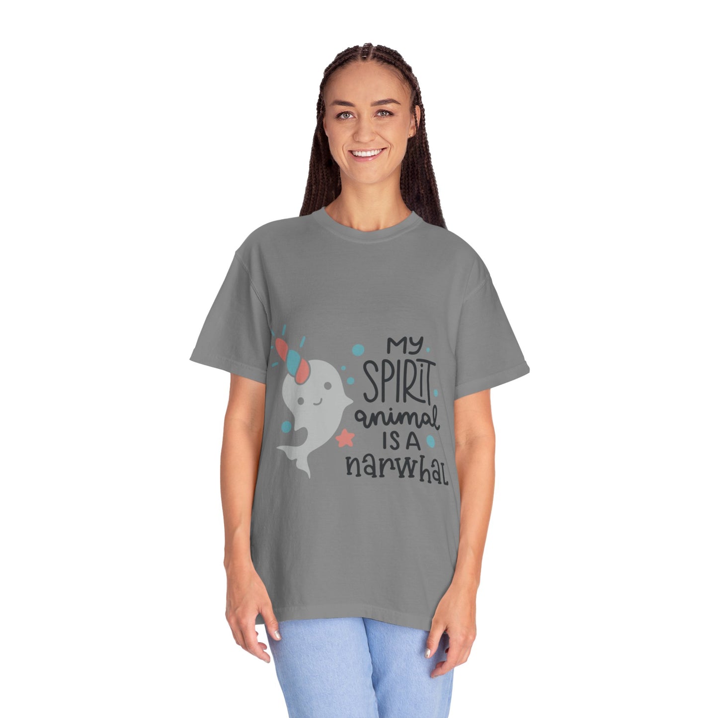 My Spirit Animal Is a Narwhal Unicorn Of The Sea Tusk Tee Inuit Culture Migration Unisex Heavy Cotton T-Shirt