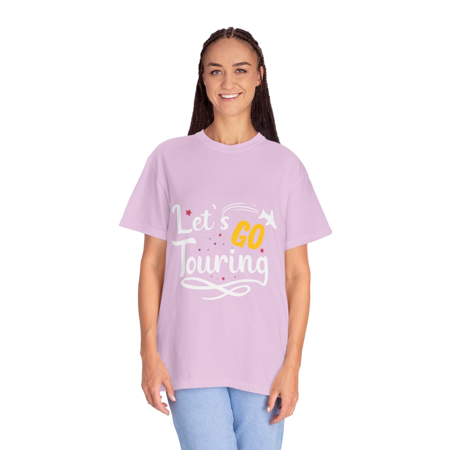 Let’s Go Touring Trendy Tee Travel Addict Exploring Adventurous Tour Lover Tourist Journey Unisex Heavy Cotton T-Shirt