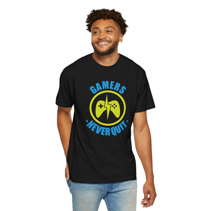 Inspirational Gamers Never Quit Virtual Immortality Forever A Gamer Immortalized In Pixels Unisex Heavy Cotton T-Shirt