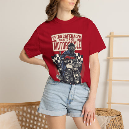 Retro Caferacer Vintage King Of The Road Classic Tee Bike Speed Racing Enthusiast Unisex Heavy Cotton T-Shirt