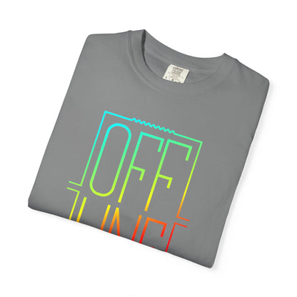 Offline Graphic T-Shirt — Retro Neon Text Tee