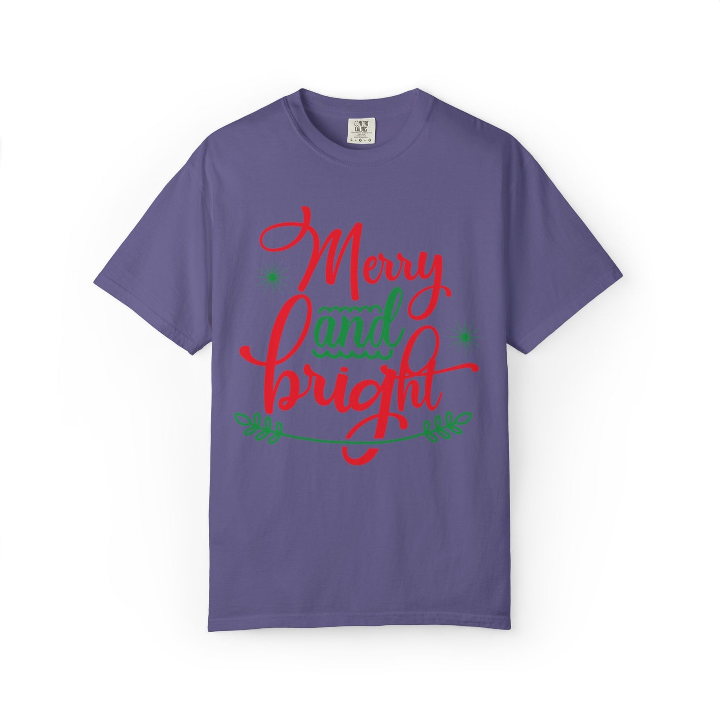 Cheerful Merry & Bright Joyful Christmas Time Christmas Lights Merry Christmas Jesus Birth Unisex Heavy Cotton T-Shirt