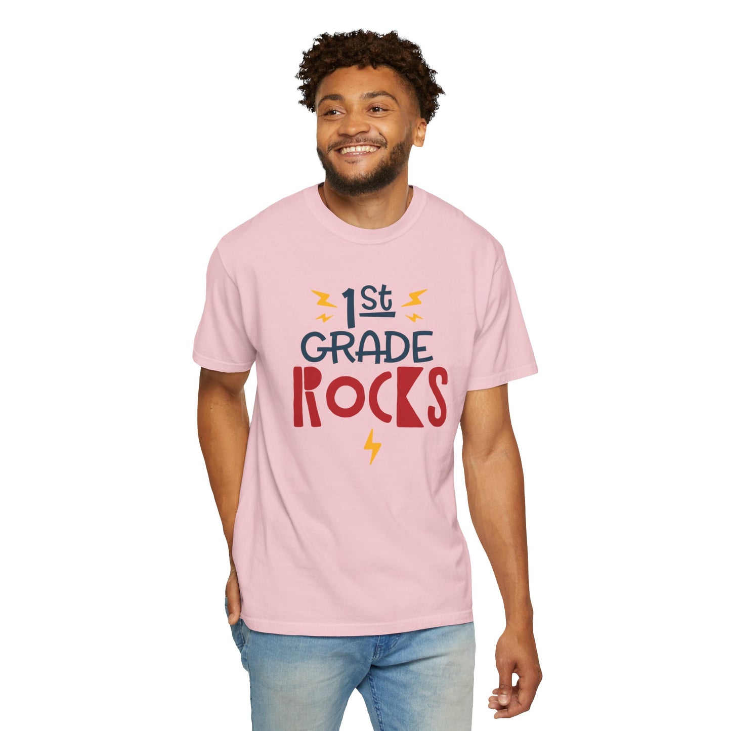 Funny 1st Grade Romeo Learning Legend Super Scholar Junior Geniuses Science Star Student’s Day Unisex Heavy Cotton T-Shirt