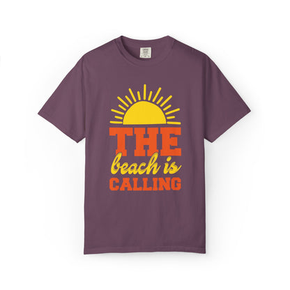 Enjoyable The Beach Is Calling Beach Life Sun Sand Sea Sun Kissed Sea Breeze Beach Sun Glasses Palm Trees Unisex Heavy Cotton T-Shirt