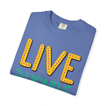 Live Your Purpose Inspirational Tee Stay Focused Positive Message Set Your Goal Empowering Personal Growth Unisex Heavy Cotton T-Shirt